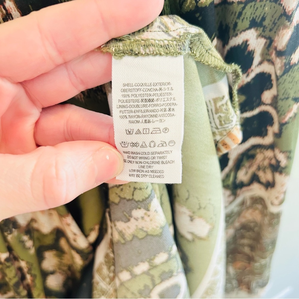 Free People Say You Love Me Mini Shirt Dress Size Small Green Boho Peasant Fall - Picture 7 of 11